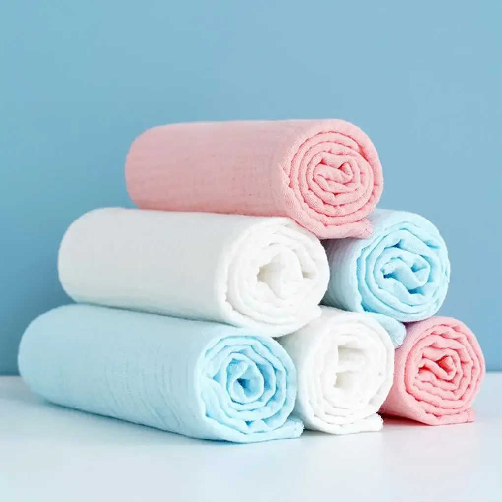 100% Cotton Baby Nappy for Newborn Changing 5-10PCS Baby Gauze Diapers 43x45cm Washable Reusable Double Layer Soft Baby Towels
