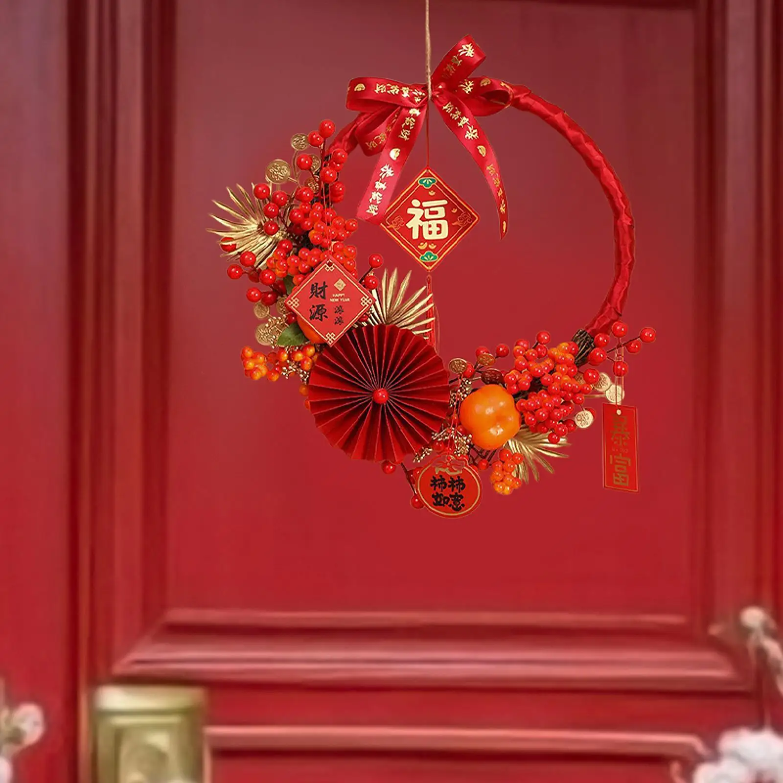 

Chinese New Year Wreath Spring Festival Hanging Ornament Pendant for Holiday