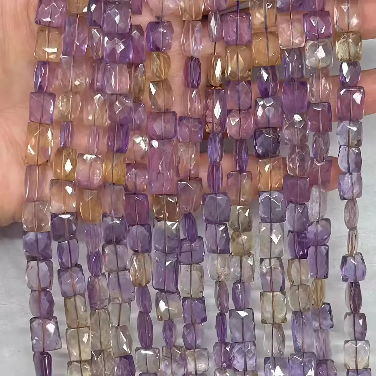 

Аметист цитрин Аметрин лимон кварц граненый прямоугольник 9-10 мм 38 см для изготовления ювелирных изделий своими руками свободные бусины FPPJ оптом