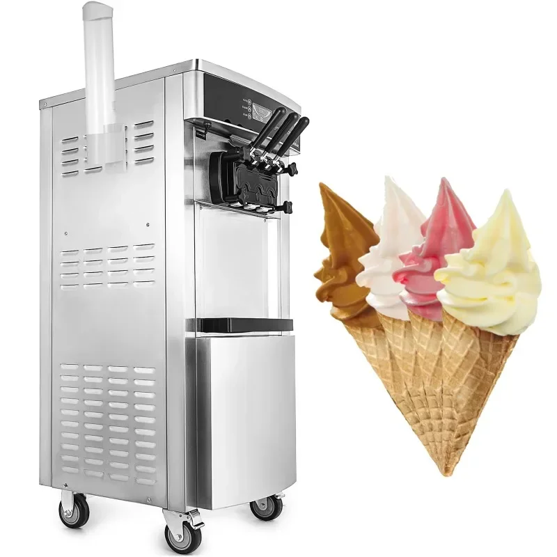 

Stainless steel structure soft serve ice cream machine is commercial, convenient and practical, durable