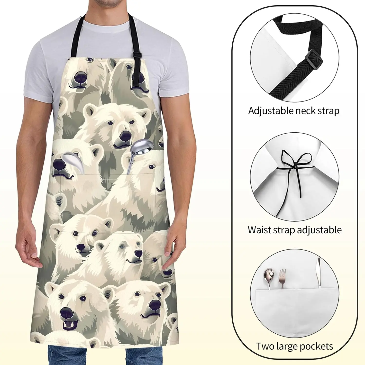 Fun Space Adventure Apron for Women with Rocket and Planet 28x33in for Cooking BBQ Baking Gardening Chef Gifts for Mom Wife Dad
