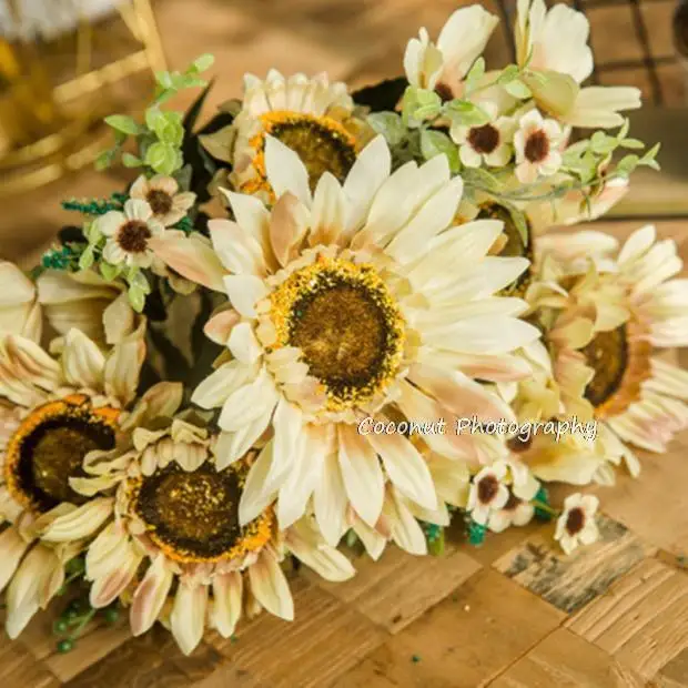 Accessoires de photographie pour nouveau-né, simulation de fleur, photographie en studio, faux tournesol, bébé, pleine lune