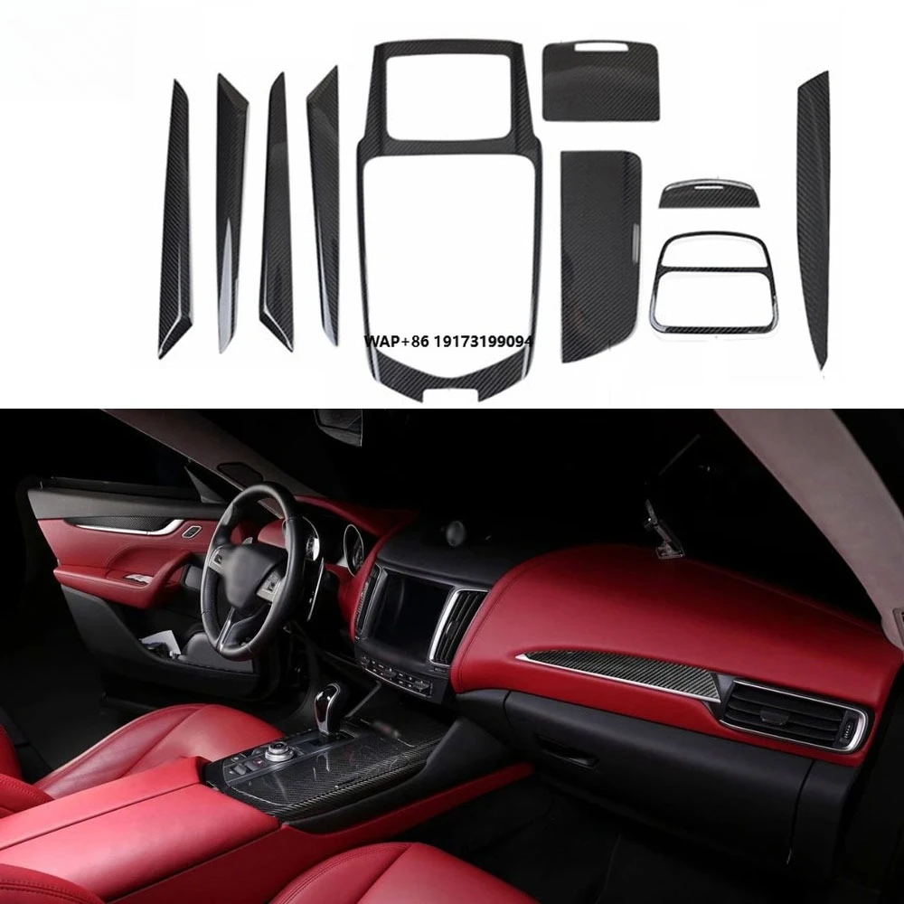

Dry Carbon Fiber Center Console Dashboard AC Air Vent Door Interior Trim Covers for Levante 2016-2019