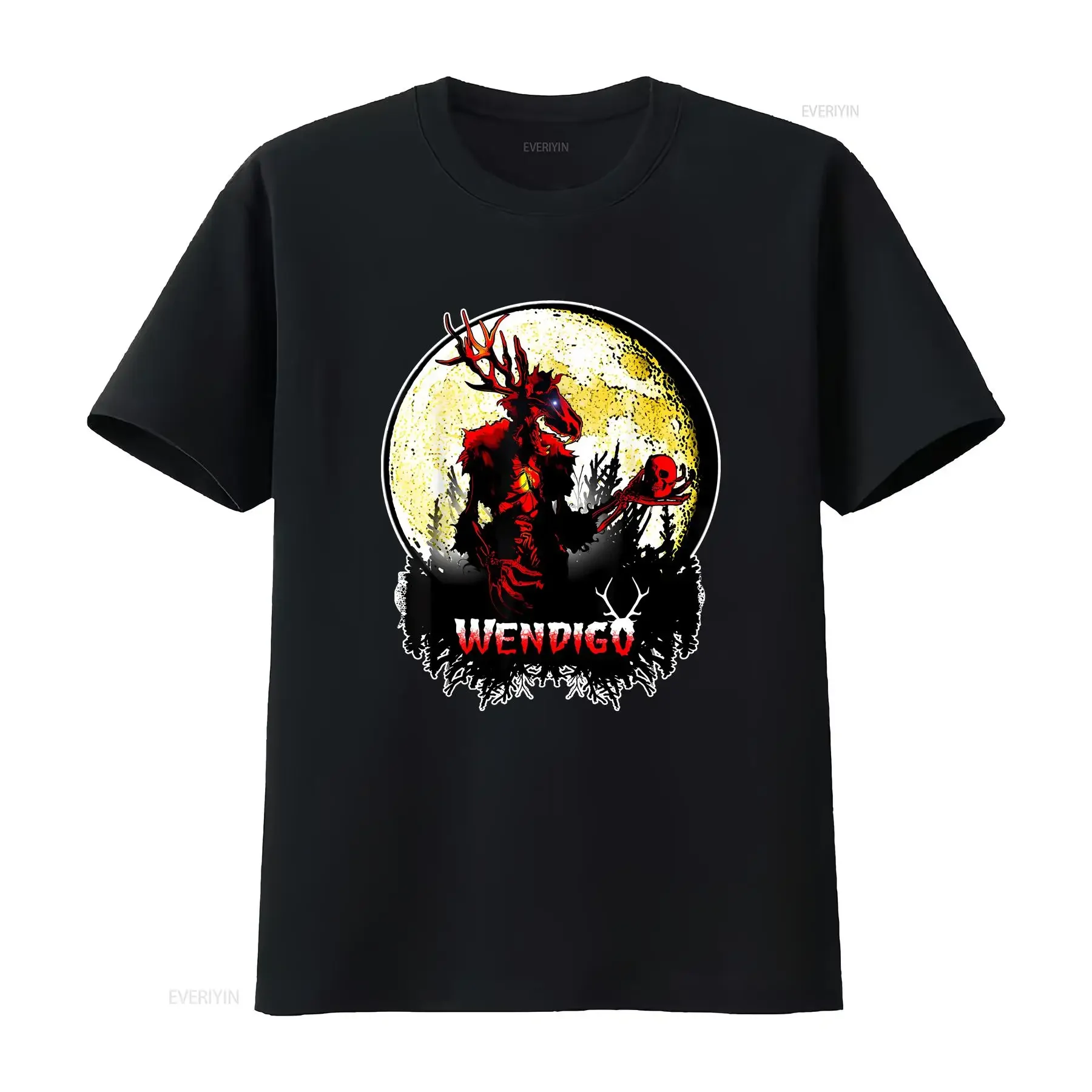 Wendigo New Monster Skinwalker Cryptid Evil Horror T Shirt Size S 5XL vintage Washed Unisex Comfortable fashion Versatile