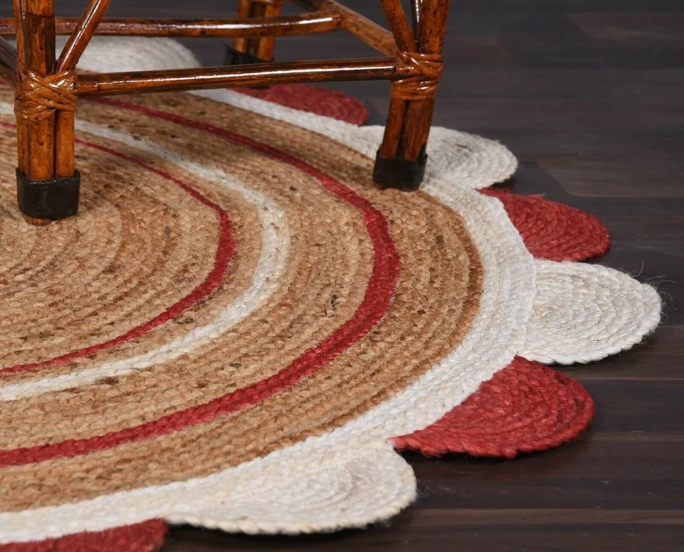 Rug Jute Round Natural Decorative 100%Handmade Rug Braided Modern Rustic Look Home Floor Decoration