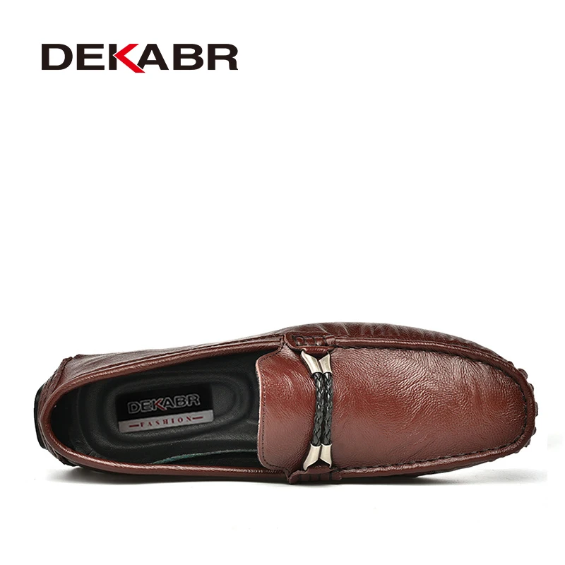 DEKABR Brand New Men Casual Shoes Men Leather Loafers Soft Moccasins Non-slip Flats Driving Shoes Fashion Men Shoes Size 38-47