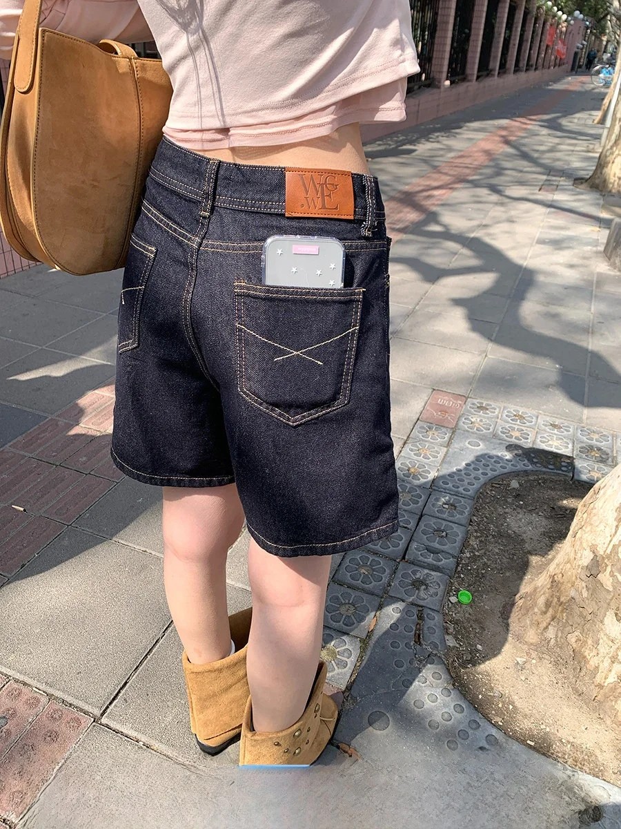 

Sinbounboun Vintage High Waist A-Line Denim orts Women's Casual High Waist orts Lengthening Legs Effect Spring 2026