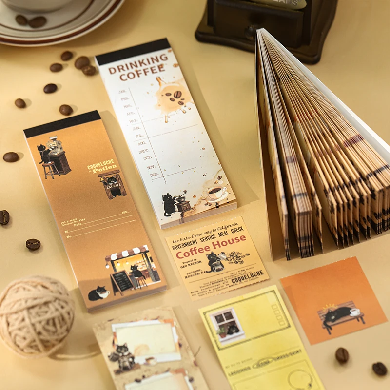 

50 Sheets Little Lucky Taster Series Notepad, Coffee Journal DIY Material, Decorative Background Paper