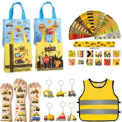 Construction Party Favor Bags Construction Theme Birthday Decorations Vehicles Keychain Tattoos Treat School Gift Supplies