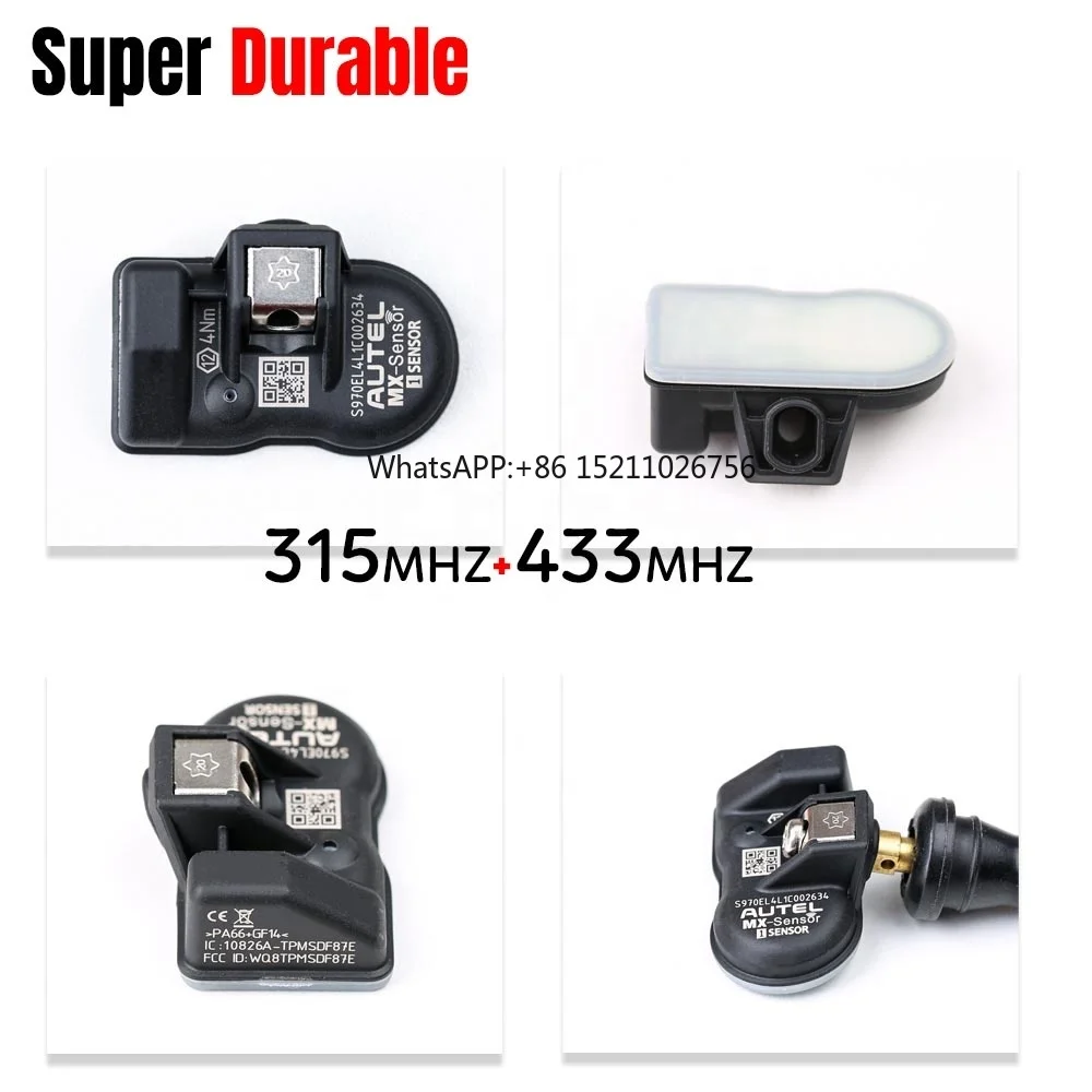 New Arrival Universal Autel MX-Sensor 433/315 MHZ 2 IN 1 Programmable TPMS Sensor Rubber Tire Pressure Monitoring Tool