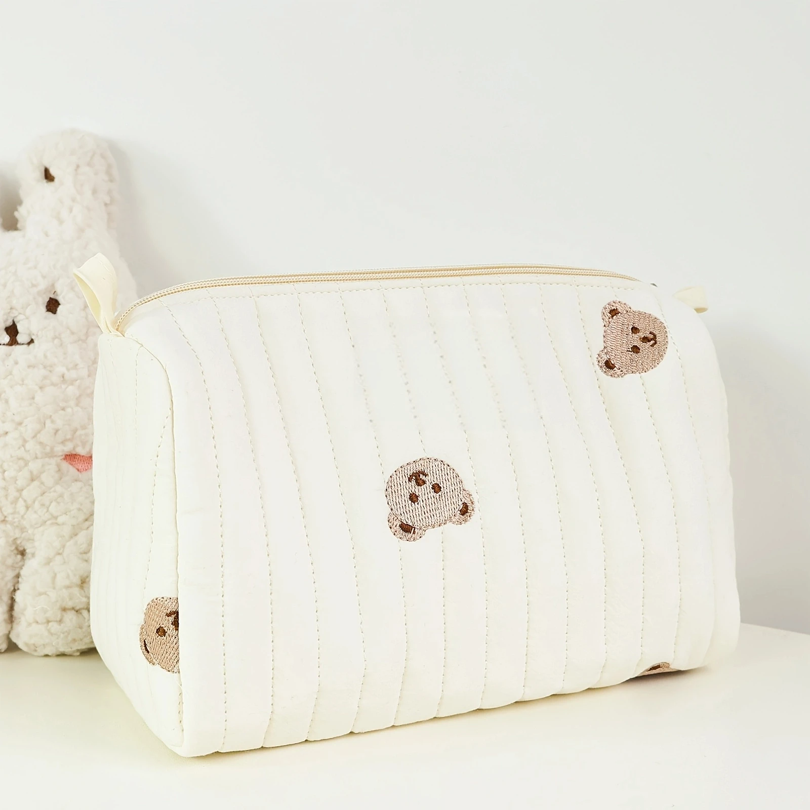 Mommy Me Patchwork Diaper Bag Multi-Functional Travel Organizer Purse Embroidery Polyester Fabric Hand Washable