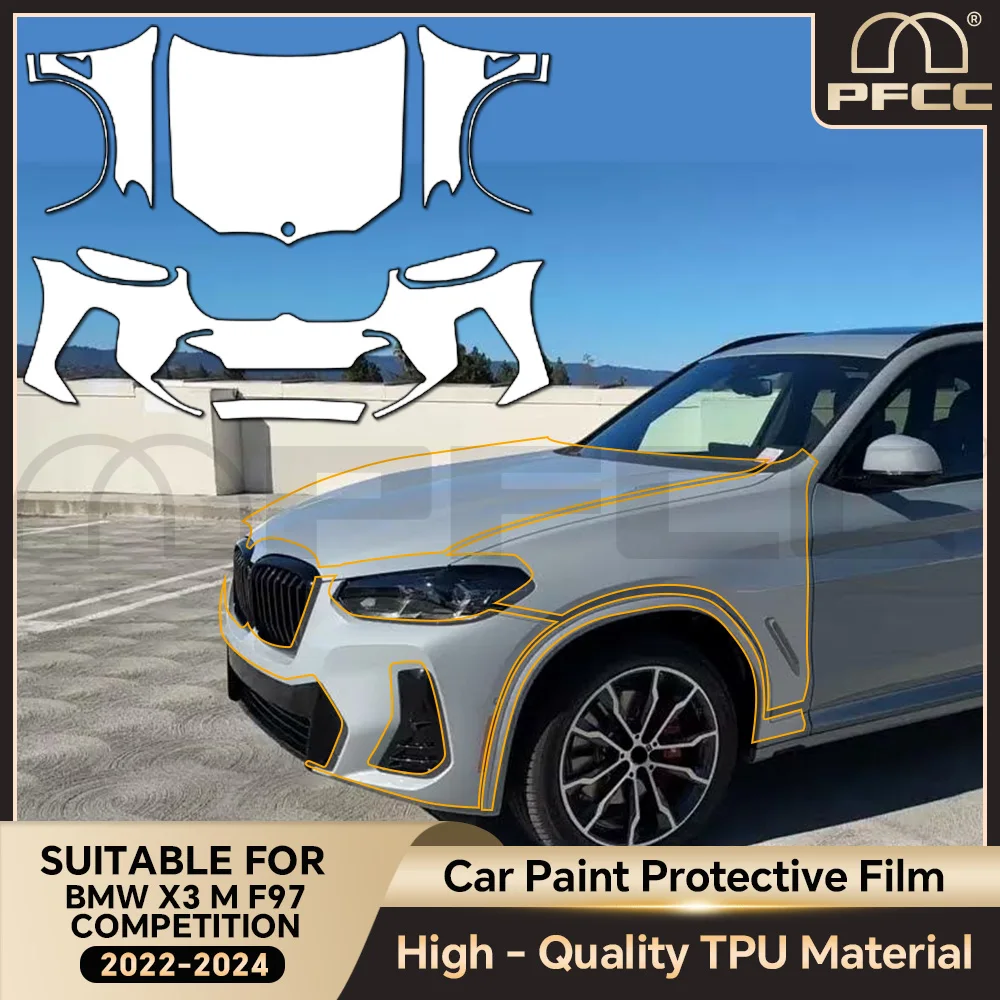 For BMW X3 M F97 Competition 2022-2024 TPU Paint Protection Film Clear Bra Car Body Anti-Scratch Pre-Cut PPF Resistant Invisible