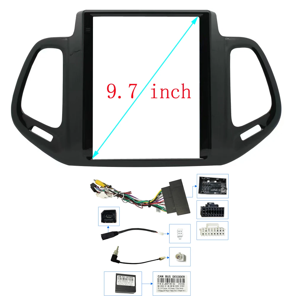 

HAOCHEN автомобильная рамка стерео декоративная рамка 9,7-дюймовая приборная панель автомобиля аксессуары для интерьера для JEEP Compass 2017-2020