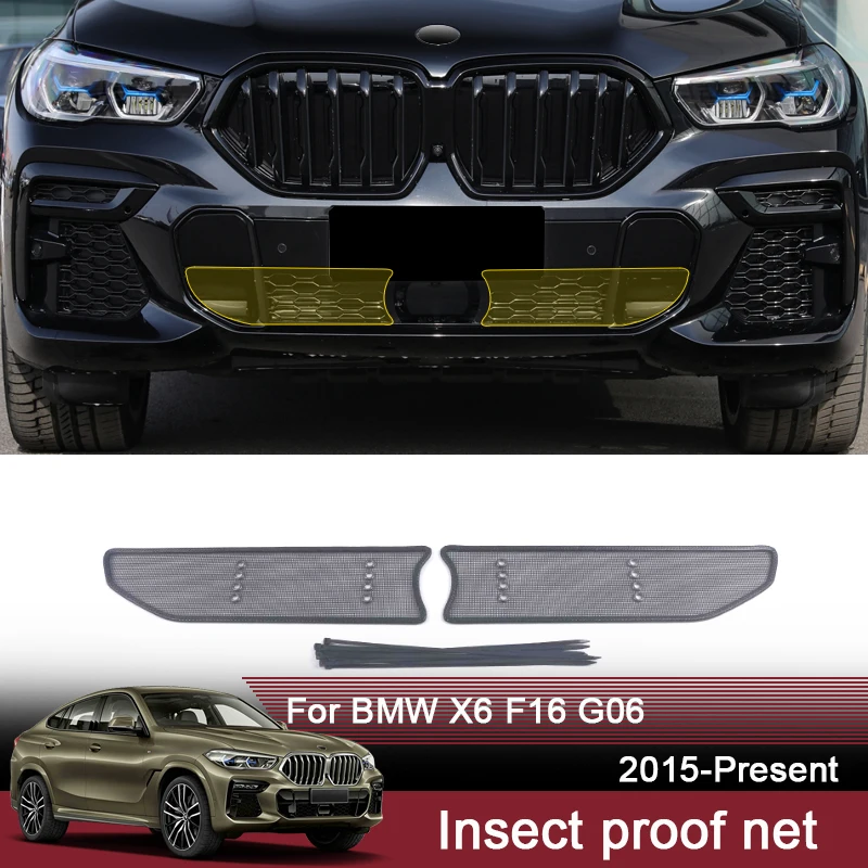 

Car Insect Proof Net For BMW X6 F16 G06 2015-2025 Water Tank Cover Racing Grid Protective Net Condenser Protect Auto Accessory