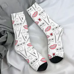 Doctor Medical Hospital Tooth Teeth Dental Braces Socks Autumn Stockings Funny Women Men Medium Soft Socks Design Socks