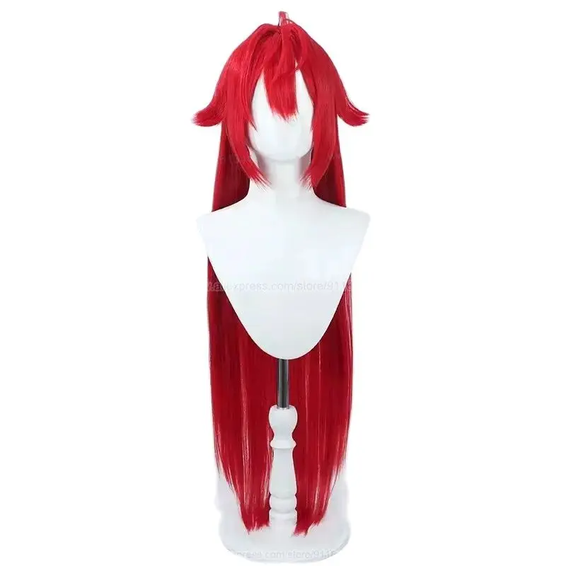 Parrucca Cosplay di cenere rossa di alta qualità gioco lungo 100cm parrucca Anime Cosplay rossa resistente al calore capelli Halloween Party donna parrucche + parrucca Cap