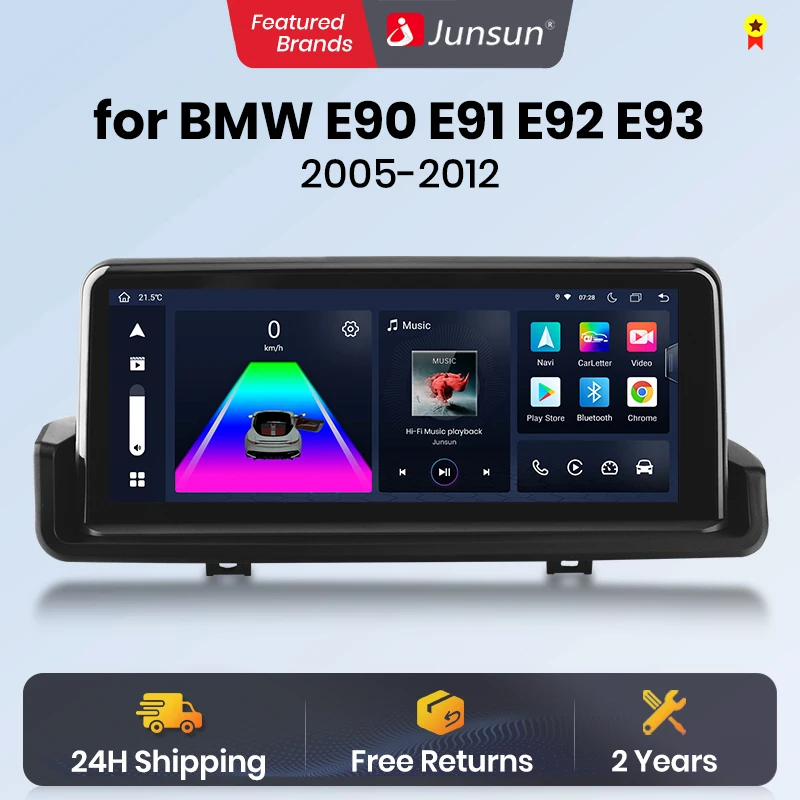 Junsun Wireless CarPlay Andorid 13 Auto Car Radio For BMW E90 E91 E92 E93 2005-2012 Multimedia GPS 4G Navi