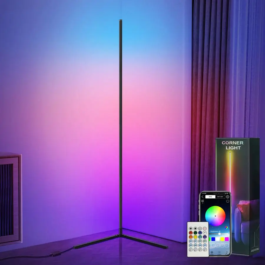 

Corner Floor Lamp, LED Floor Lamp, Ambient Lighting Smart Lights with APP and Remote Control, 20 Million Colors amp 800 Modes, M