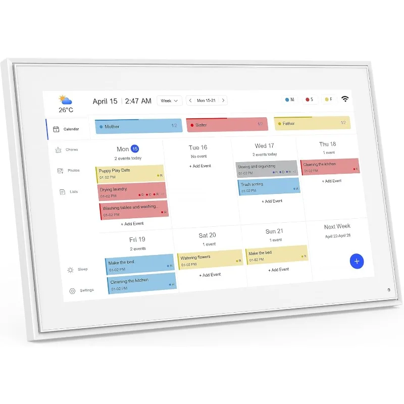 Digital Calendar, HD Display for Family Schedules, Wall-Mounted, Share Moments Instantly from Anywhere