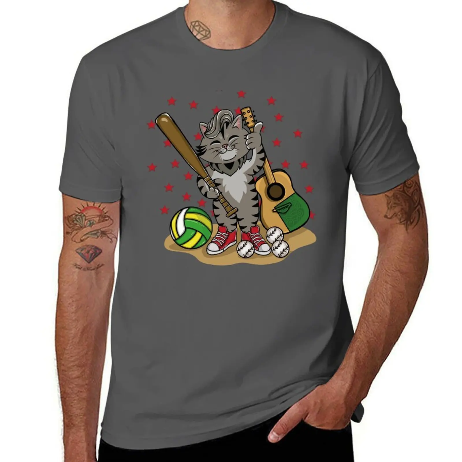 Basketball player cat. T-Shirt Festive Simple T-Shirt