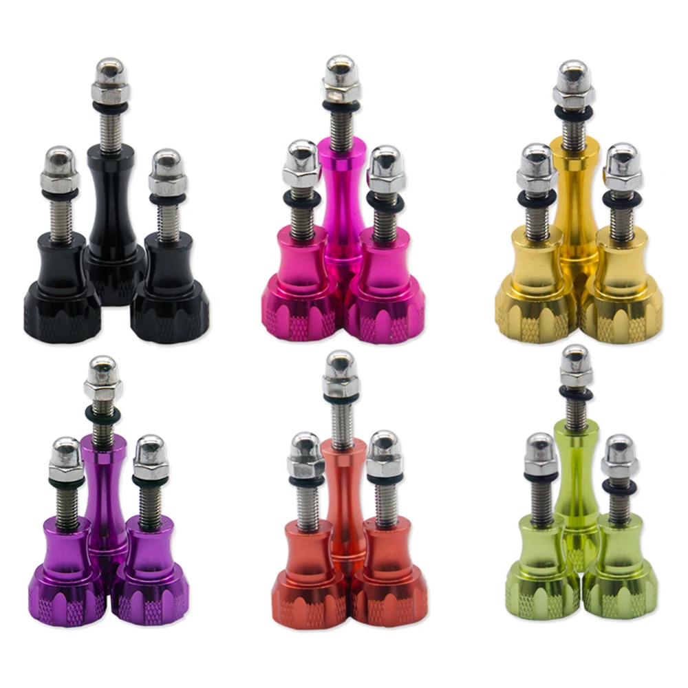 Vis de boulon de bouton de pouce en aluminium, 3 pièces, pour GoPro Hero 7 6 5 4 Xiaomi Yi 4K Sjcam SJ4000 H9, boîtier de montage sur trépied, accessoire de caméra