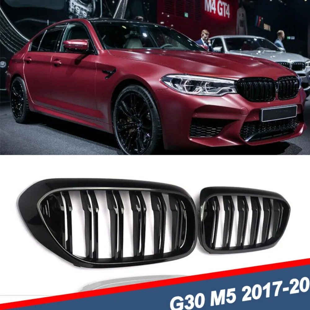 

For BMW G30 G31 M5 2017-20 530i 540i 550i Gloss Black Front Bumper Grille Grill United States