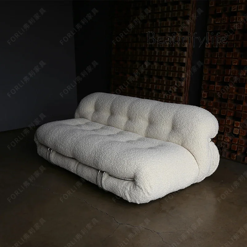 KS Italian hippo sofa medieval light luxury designer steel tooth wabi sand wind fabric model room sofa