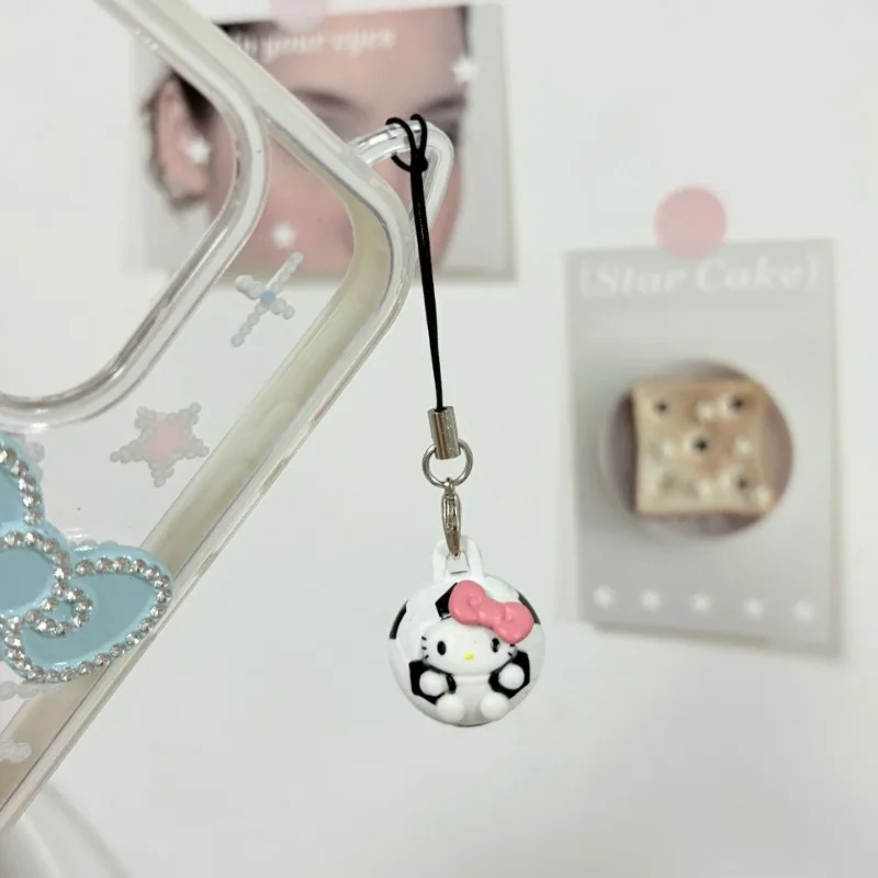 Kawaii sanrio meu doce piano chaveiro pendurado corda tênis badminton olá kitty telefone corrente pingente anti-perdido cordão saco decoração