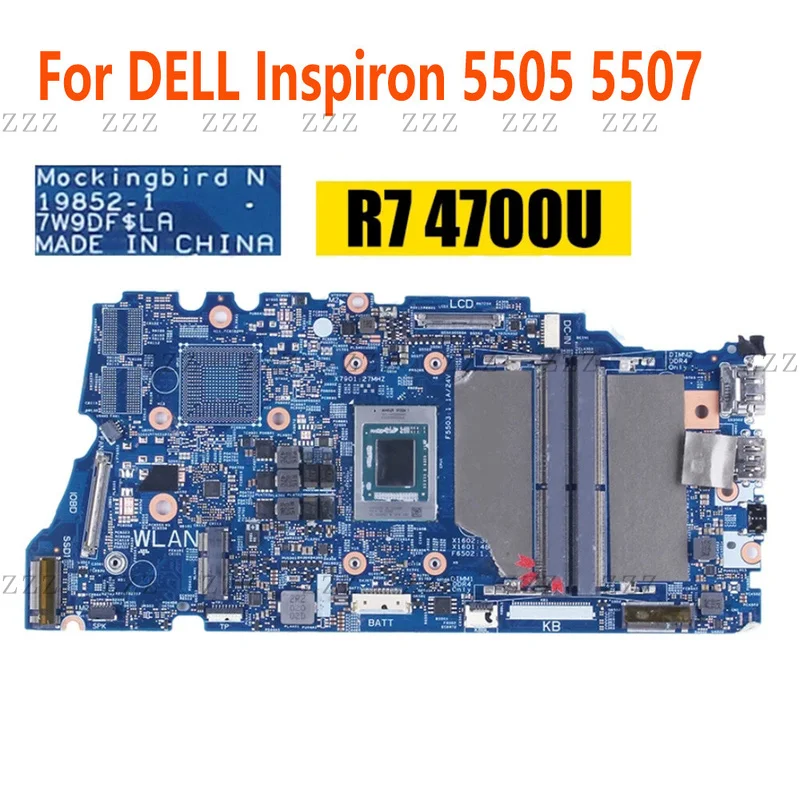 ZZ For Dell Inspiron 5505 5507 Laptop Motherboard R7-4700U 19852-1 CN-0GFPRC GFPRC