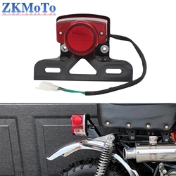12 Volt Motorcycle Red Rear Tail Light Lights Brake Stop Lamp License Plate Bracket For Honda Monkey Z50 Z50JZ Z 50 KDF Bike