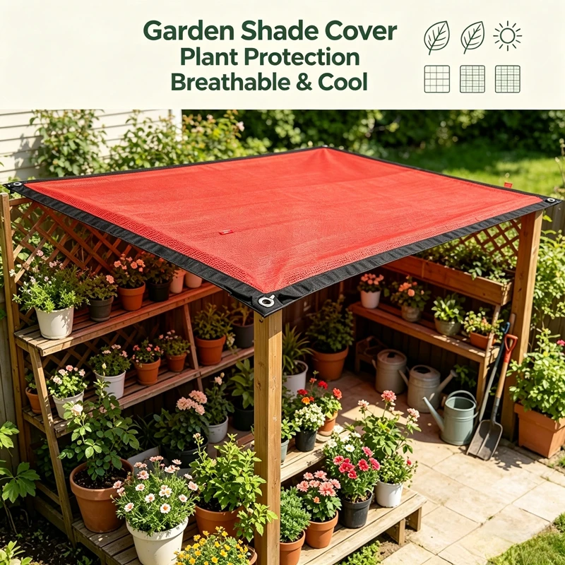 Outdoor Sun Shade Net Breathable Heat Insulation Shade Cloth for Balcony Potted Plants Pet Play Area Farm Garden Plant Shading