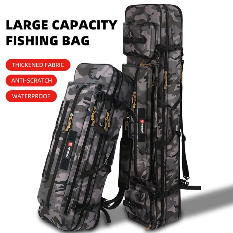 

Fishing Rod Bag 70CM-130CM Multifunctional Waterproof Bags Large Fishing Reel Gear Outdoor Tactical Backpack Storage Case XA203G