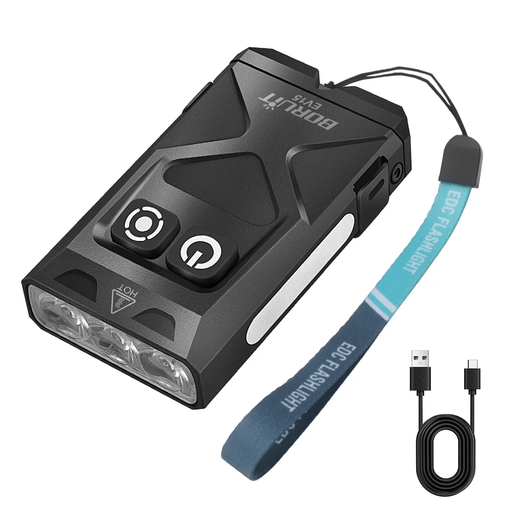 

BORUiT EV15 УФ-фонарик, светодиодный перезаряжаемый боковой светильник, RGB атмосферный светильник, EDC брелок, магнитный фонарик для кемпинга, рыбалки, аварийный