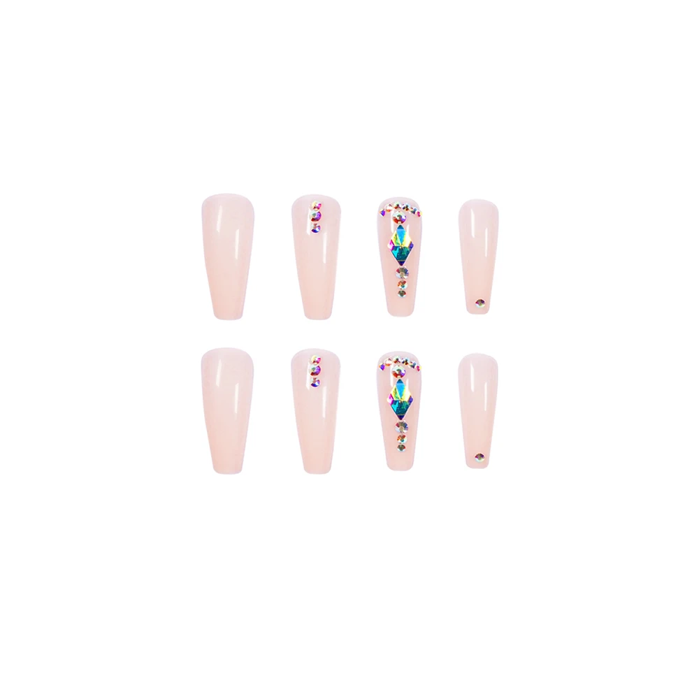 

JP1127 QTCJ 24Pcs Nude Love Glitter Wears Nail Art Products That Are Waterproof And Removable