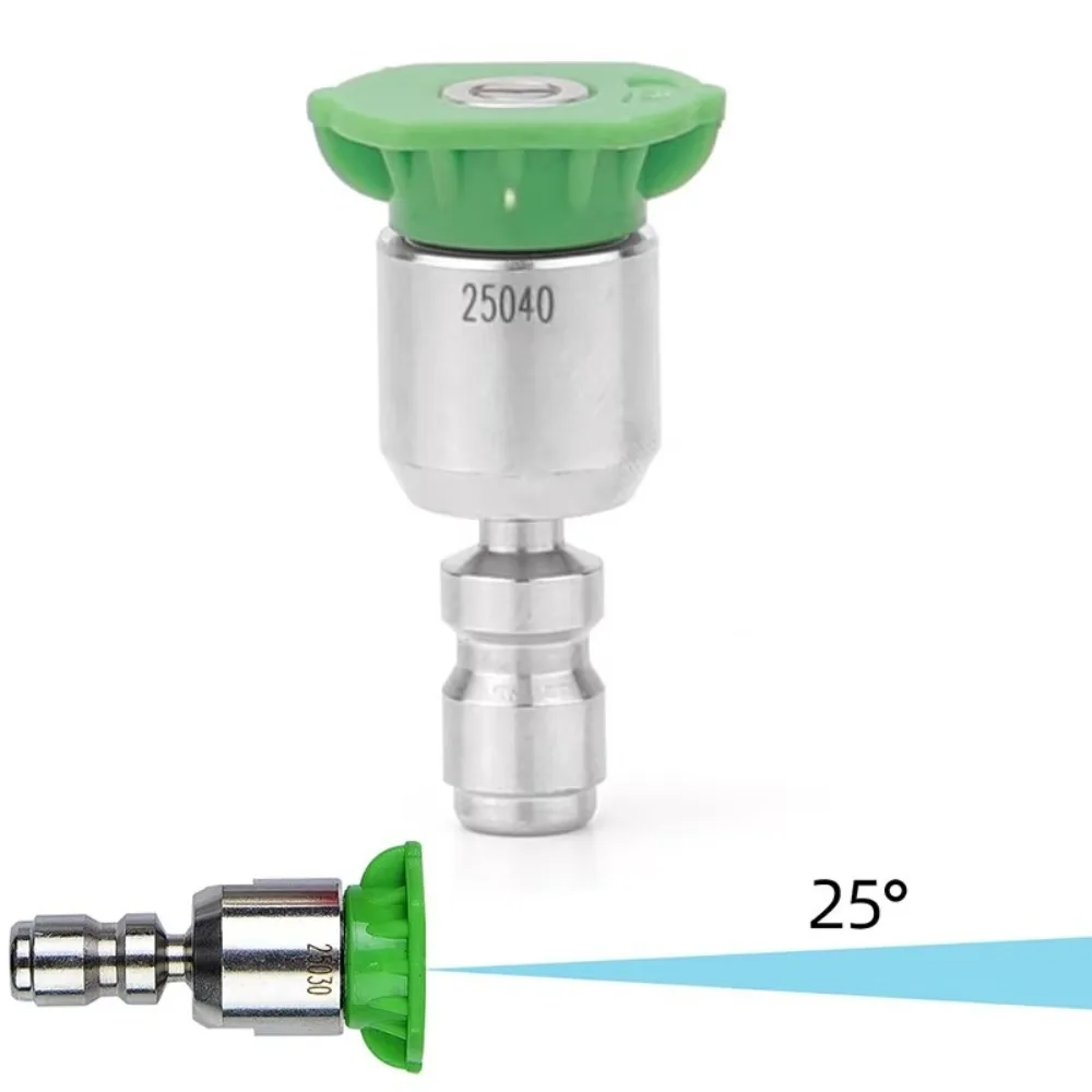 Durable Rotating Nozzle 1/4'' Quick Connect Stainless Steel Rotary Spray Jet Tip 0 15 25 40Degree Washer Adapter Patio