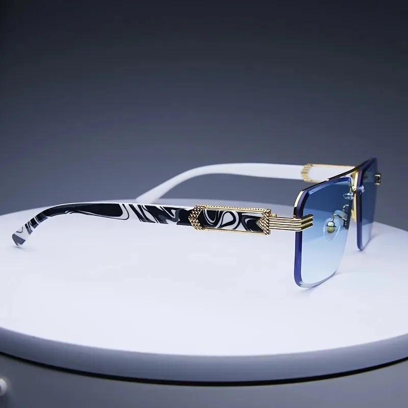 Fashion Rimless Sunglasses Men Women Populare Frameless Sun Glasses Male Female Classic Small Square Summer Traveling Shades view 5