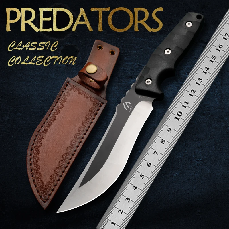 

High quality 7cr13mov steel fixed blade wilderness Bowie knives hiking hunting knife fighting rescue knife men's toy