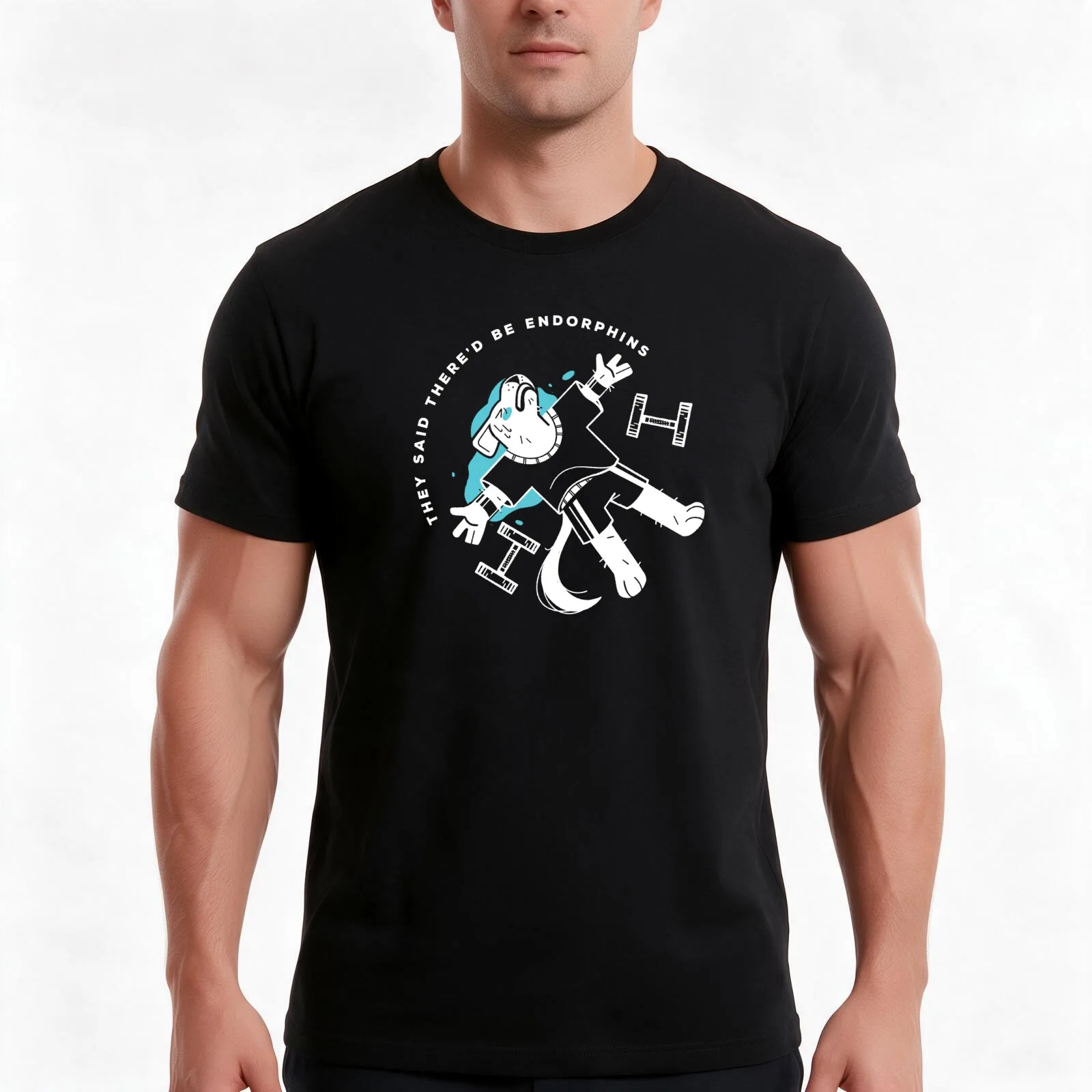 They said there'd be endorphins T-Shirt Summer Casual Cotton Tee Oversized Streetwear Tops Vintage Graphic Print 100% Cotton