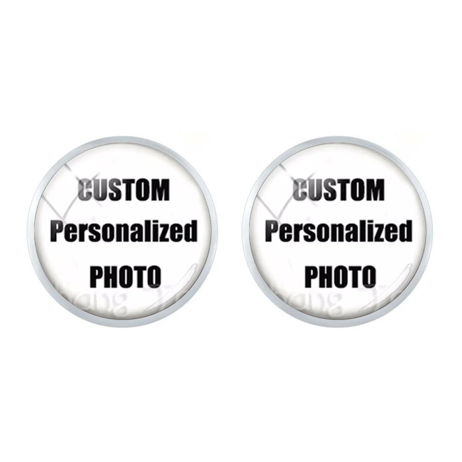 Personalizado personalizado brincos do parafuso prisioneiro foto mãe pai bebê crianças avô pais projetado foto presente para o aniversário da