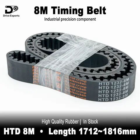 In Stock Fast Delivery High Tensile HTD 8M Timing Belt 1712 1720 1728 1736 1744 1752 1760 1768 1776 1784 1792 1800 1808 1816 CNC