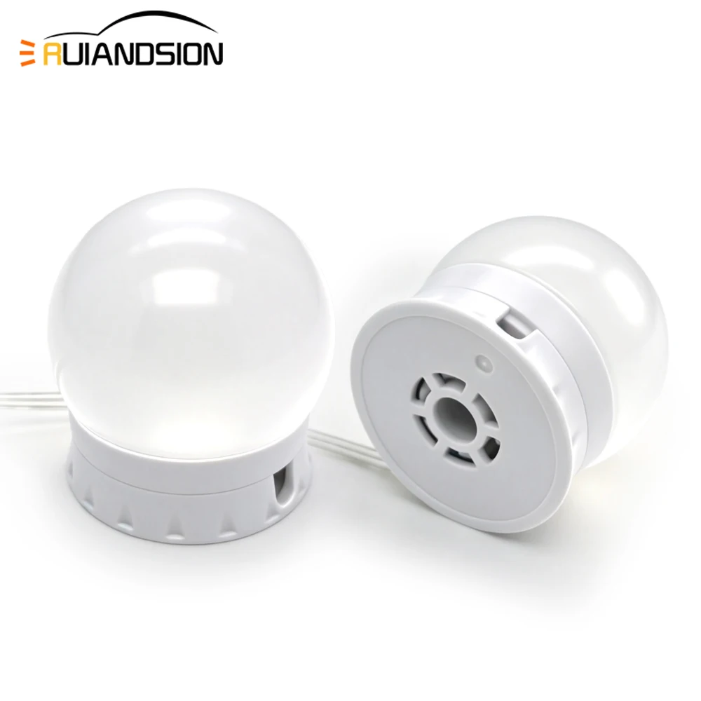USB Makeup Mirror Lights Vanity Mirror Lamp 3 Color Temperature Stepless Dimmable Hollywood Mirror Light with 1.76M Cable