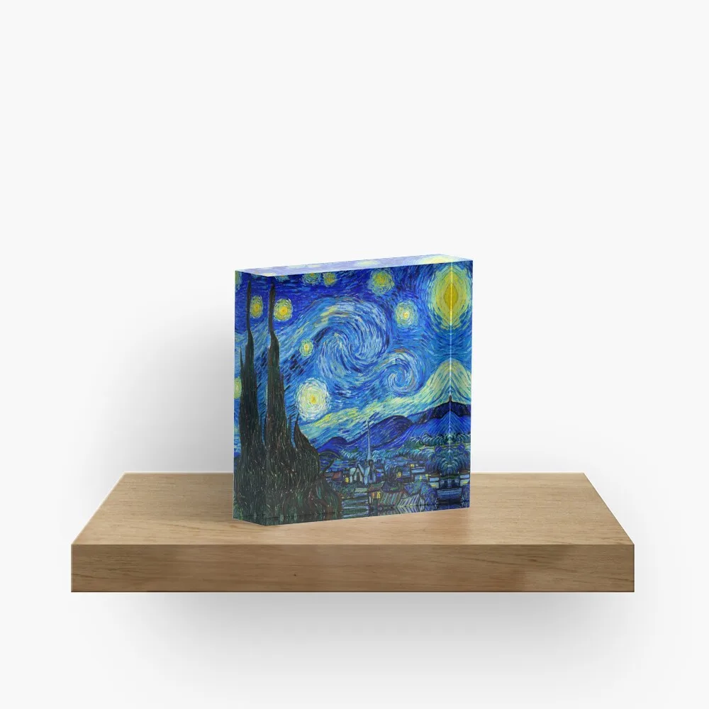 Starry Night By Van Gogh  Acrylic Block Clear Family Decoration Wedding Fashionable Stamping Room Home Process Transparent Pad