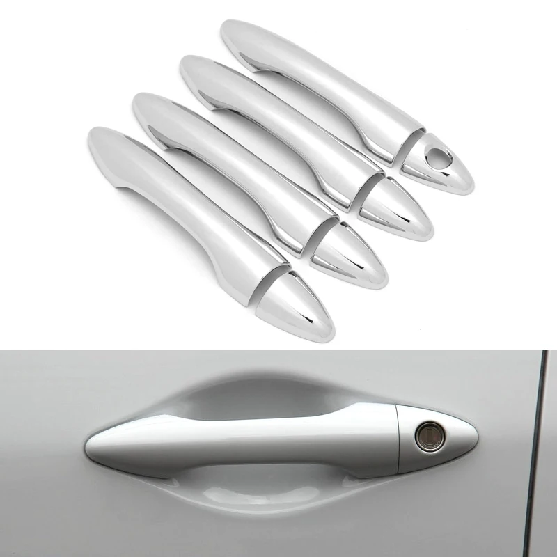 Chrome Door Handle Trim Cover For Hyundai IX 35 Ix35 2010 20112012 2013 2014 Car Detector Stick Styling