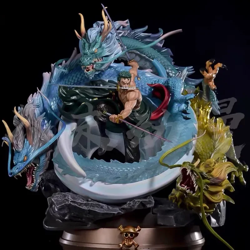 Serie de una pieza Gk Perla Negra y tierra de tres dragones Sauron y flujo de tres hojas figura súper grande modelo ornamento regalo