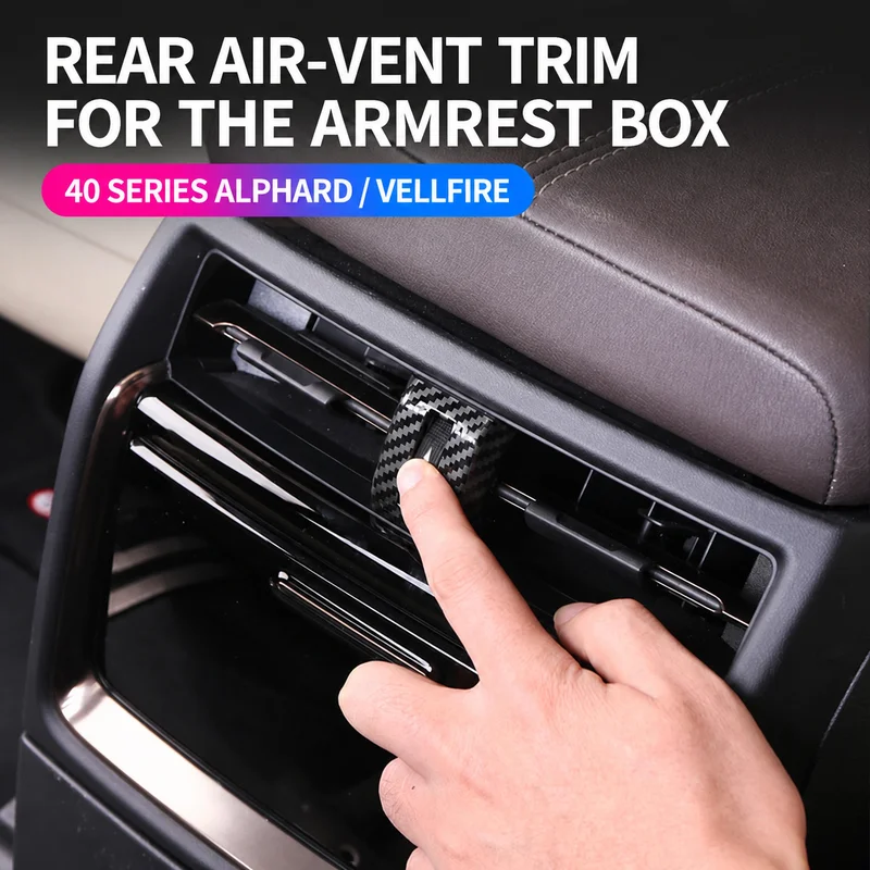 Car Rear Air Vent Switch Frame for Toyota Alphard Vellfire 40 Series Interior Accessories ABS Decorative Panel Cover Black