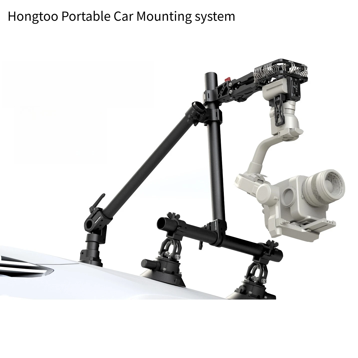 HONGTOO Portable Car Mounting System Suction Cup Shock Absorbing Arm 5.5kg for DJI RS2 RS3 PRO RS4 RS4 PRO Gimbal stabilizer
