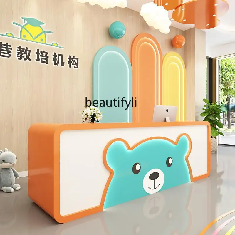 Cartoon checkout page Interest class Training institution Front desk Teaching and training center Concentration reception desk