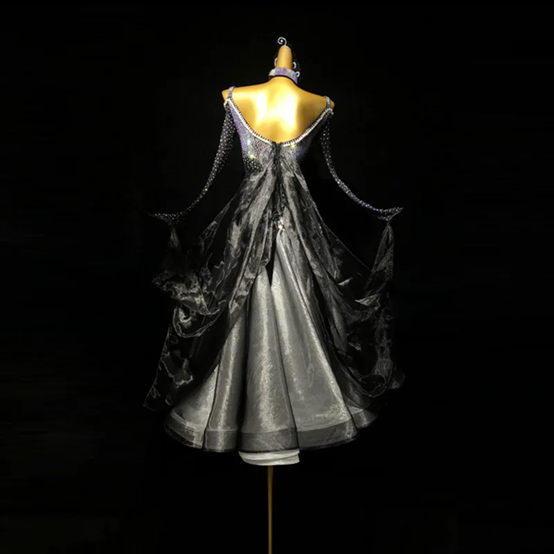 Dançarinos latinos, adultos, crianças, saia longa de malha de veludo personalizada de alta qualidade, saia grande, vestido de pedra Samba AB