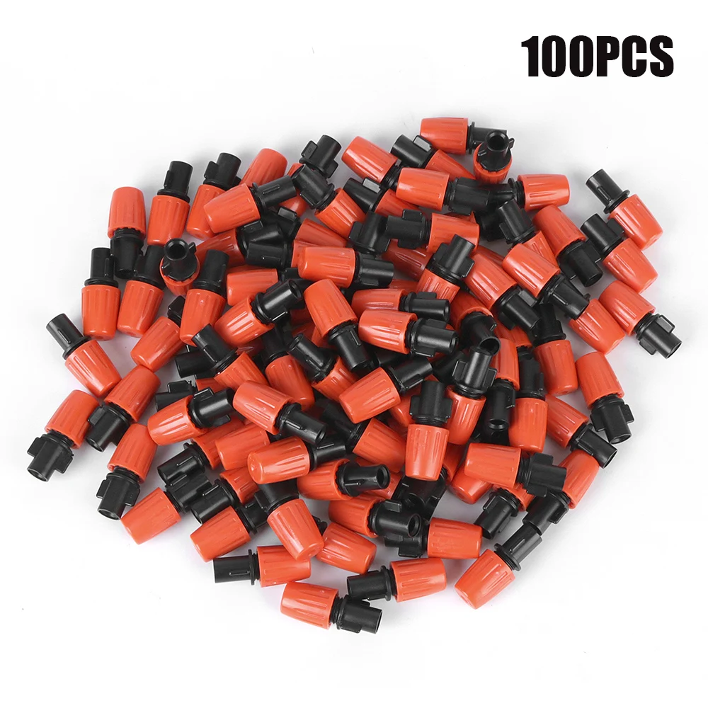 

Garden Drip Irrigation System Atomizing Sprinkler for Flower Beds Vegetable Watering Sprayer 1/4" Nozzle Dripper 100Pcs