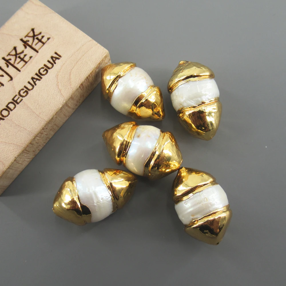 

APDGG No 087, 5 шт., свободные бусины-разделители с культивированным белым жемчугом, аксессуары для изготовления ювелирных изделий